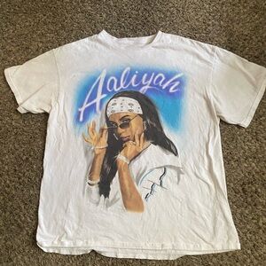 Aaliyah Graphic Tee with Blue Accents